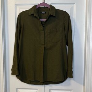 Madewell Forest Green Long Sleeve Shirt